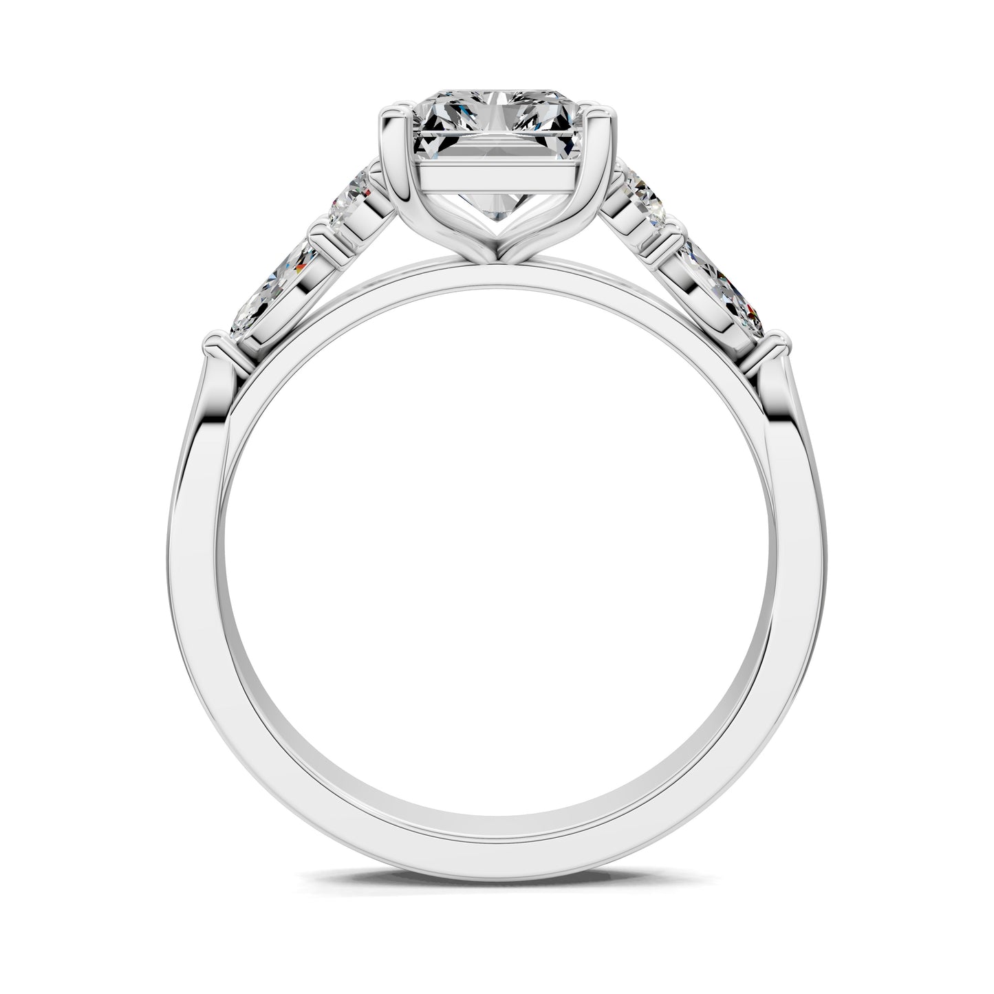 Brittany Cluster Ring – 2ct Radiant Lab Grown Diamond