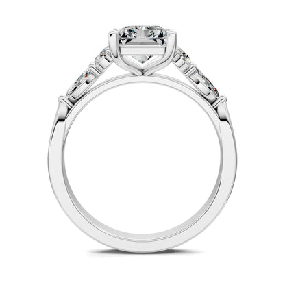 Brittany Cluster Ring – 2ct Radiant Lab Grown Diamond