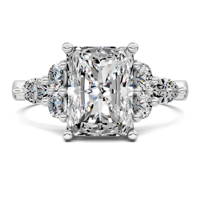 Brittany Cluster Ring – 2ct Radiant Lab Grown Diamond