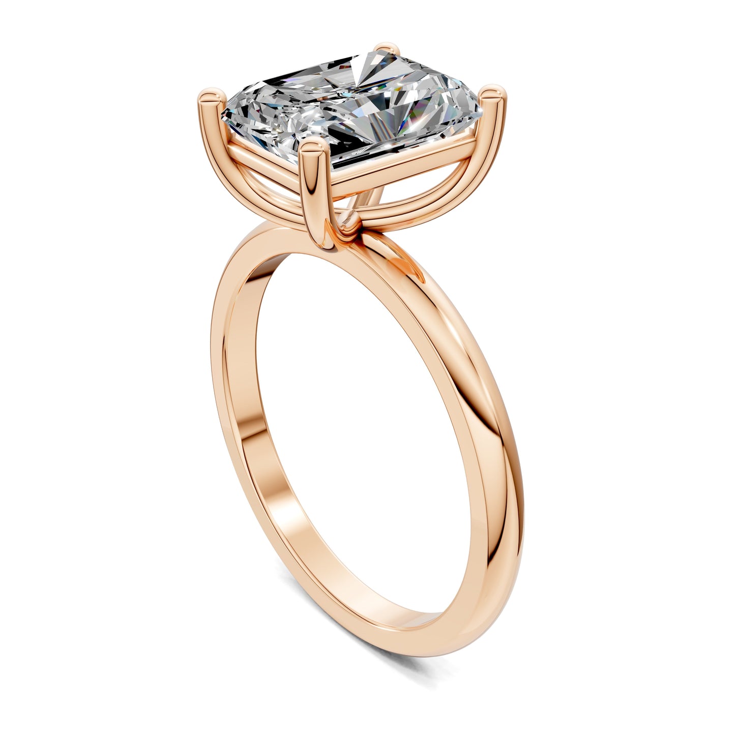 Nicole Classic Solitaire Engagement Ring – 2.5ct Radiant Lab Grown Diamond