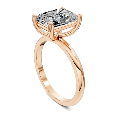 Nicole Classic Solitaire Engagement Ring – 2.5ct Radiant Lab Grown Diamond