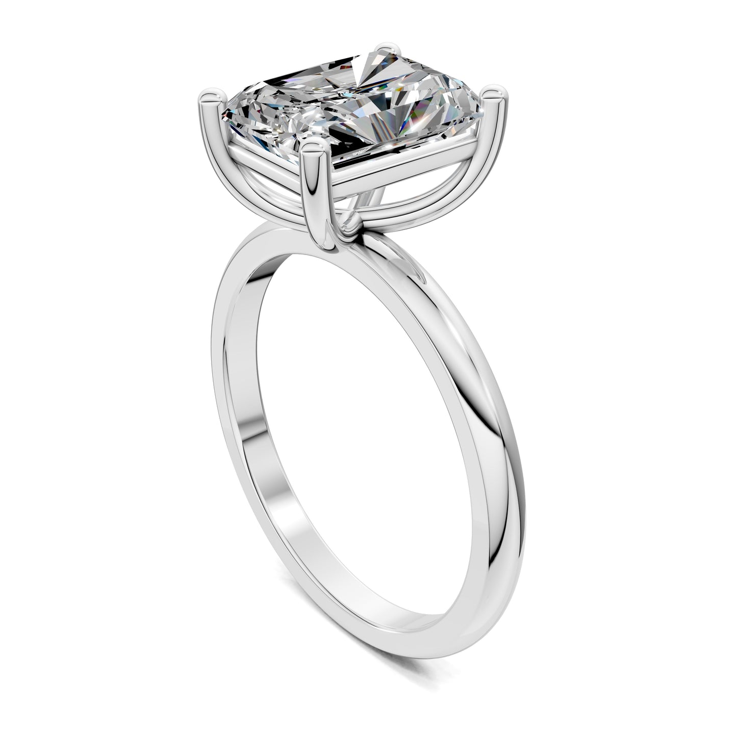Nicole Classic Solitaire Engagement Ring – 2.5ct Radiant Lab Grown Diamond