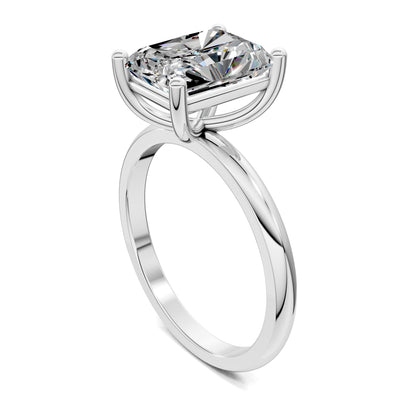 Nicole Classic Solitaire Engagement Ring – 2.5ct Radiant Lab Grown Diamond
