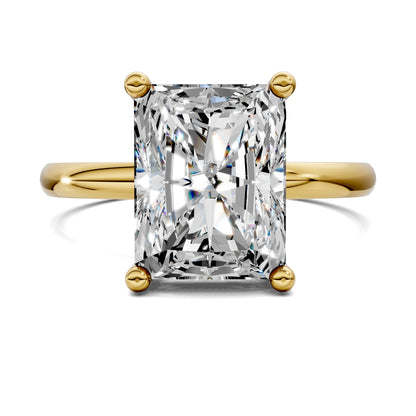2.5 carat lab grown diamond engagement ring radiant cut classic solitaire in gold by Opes & Co