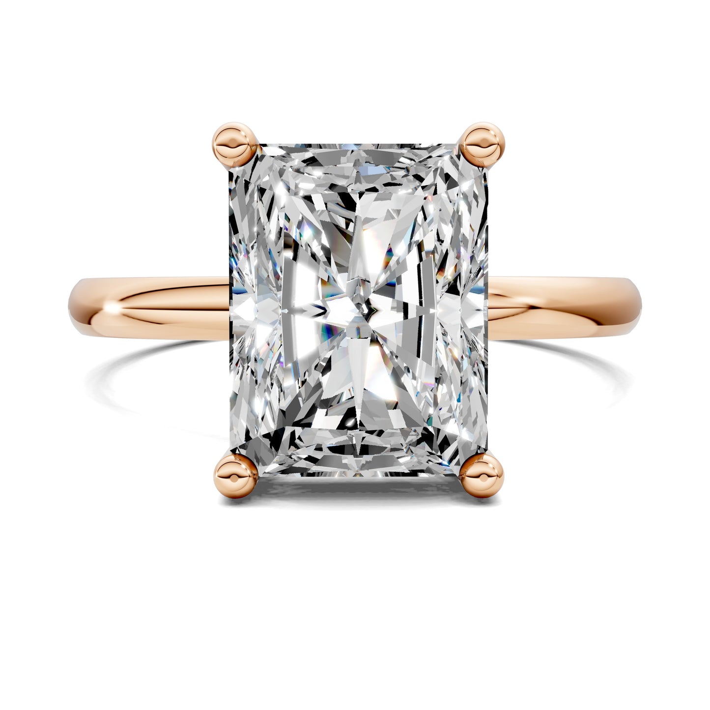 Nicole Classic Solitaire Engagement Ring – 2.5ct Radiant Lab Grown Diamond