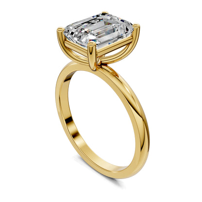 Nicole Classic Solitaire Engagement Ring – 2.5ct Emerald Cut Lab Grown Diamond