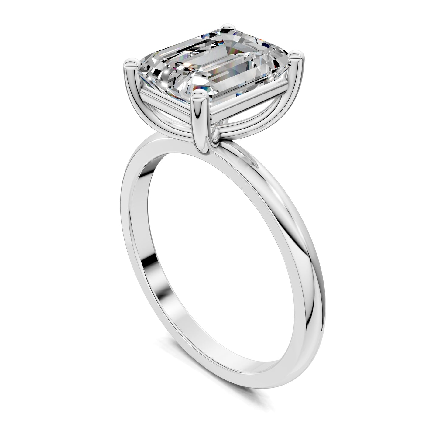 Nicole Classic Solitaire Engagement Ring – 2.5ct Emerald Cut Lab Grown Diamond