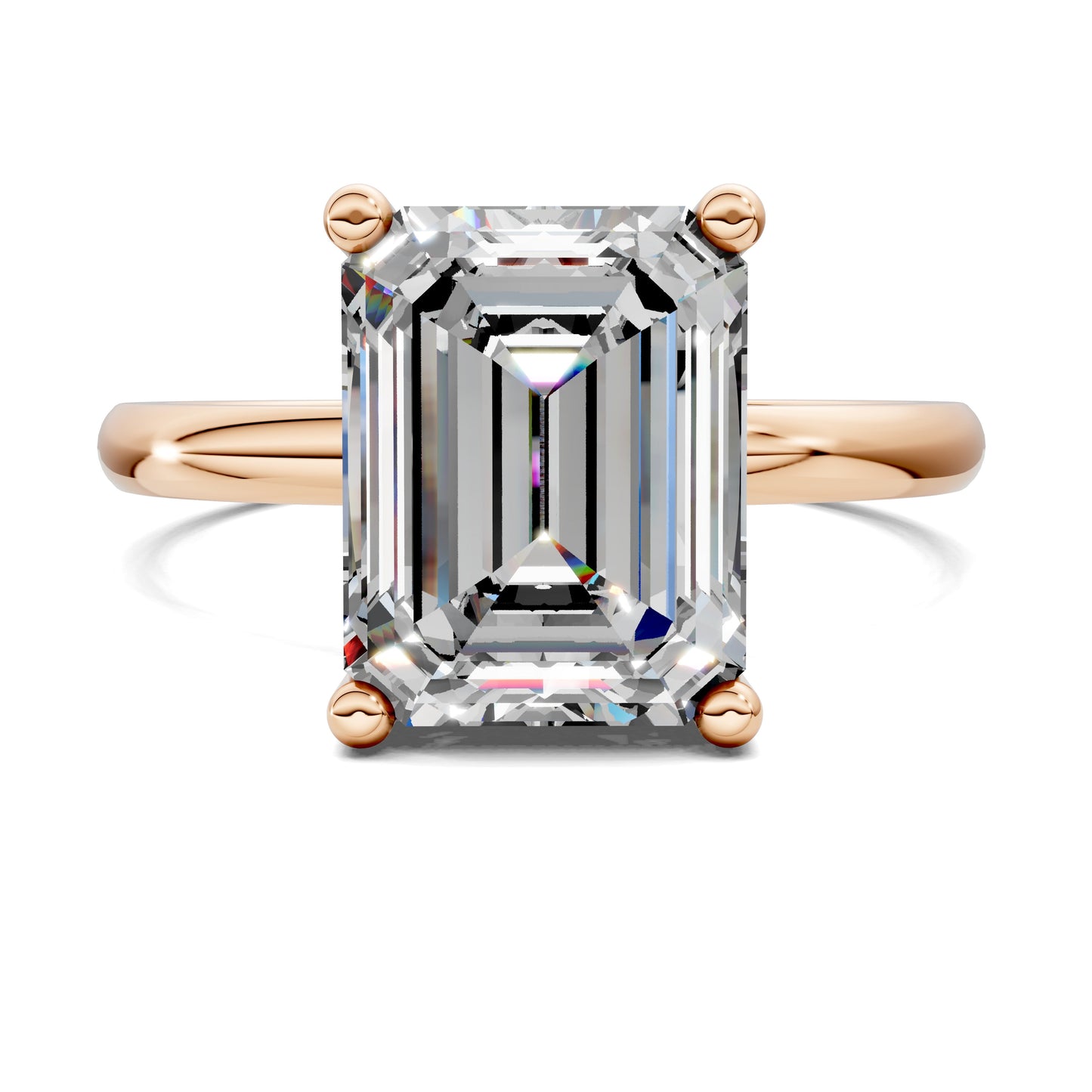 Nicole Classic Solitaire Engagement Ring – 2.5ct Emerald Cut Lab Grown Diamond