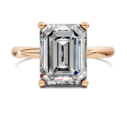 Nicole Classic Solitaire Engagement Ring – 2.5ct Emerald Cut Lab Grown Diamond