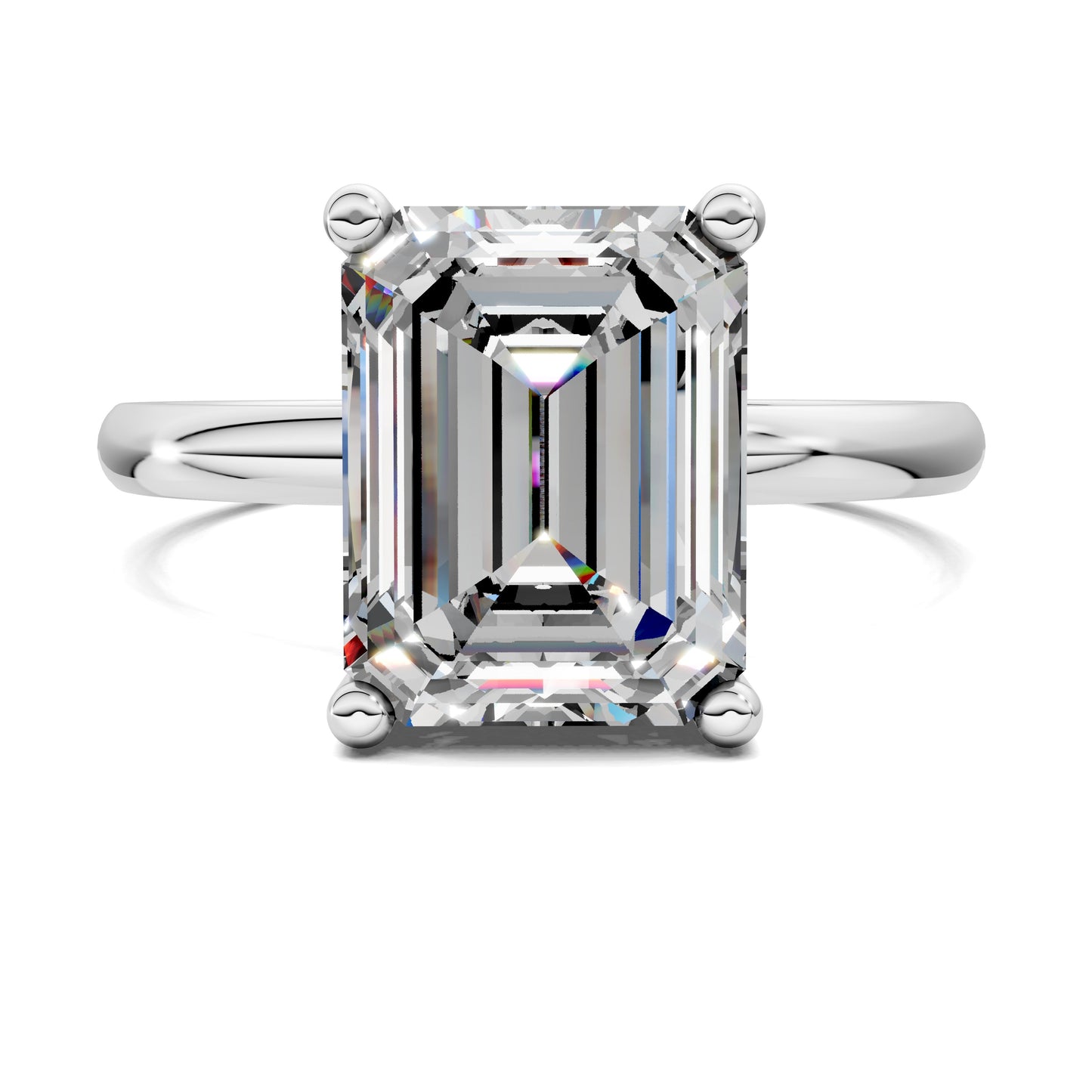 Nicole Classic Solitaire Engagement Ring – 2.5ct Emerald Cut Lab Grown Diamond