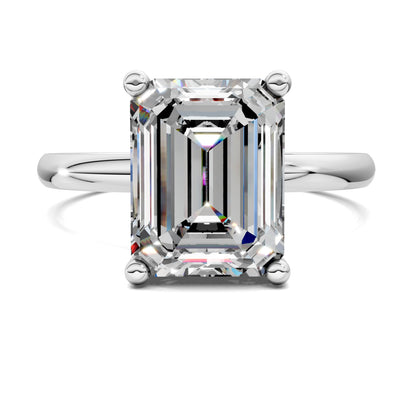 Nicole Classic Solitaire Engagement Ring – 2.5ct Emerald Cut Lab Grown Diamond