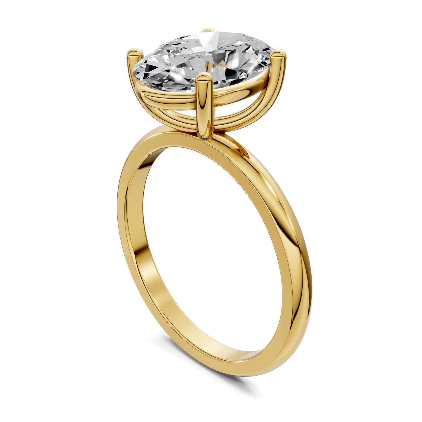 Nicole Classic Solitaire Engagement Ring – 2.5ct Oval Lab Grown Diamond