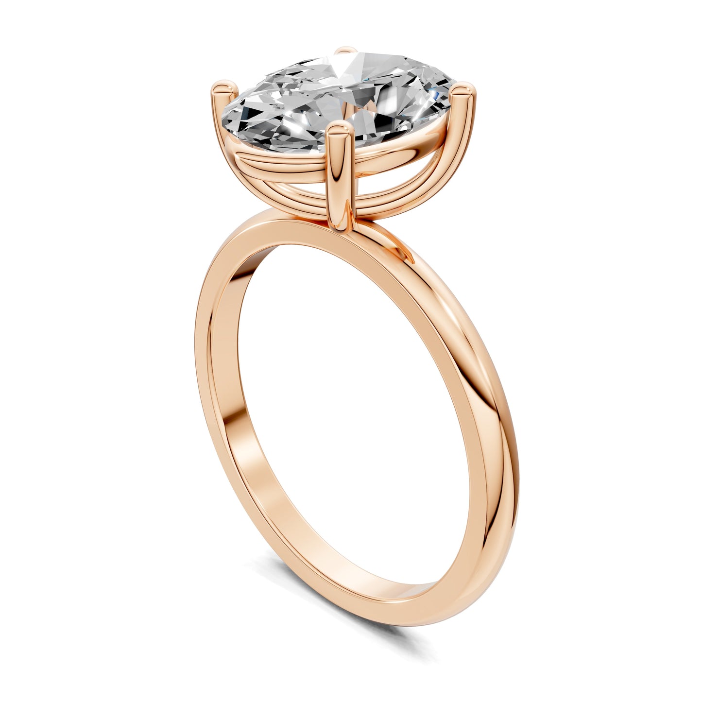 Nicole Classic Solitaire Engagement Ring – 2.5ct Oval Lab Grown Diamond