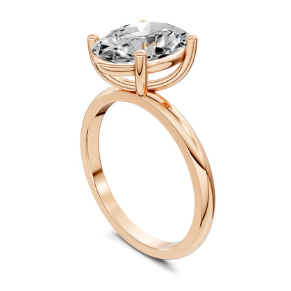 Nicole Classic Solitaire Engagement Ring – 2.5ct Oval Lab Grown Diamond