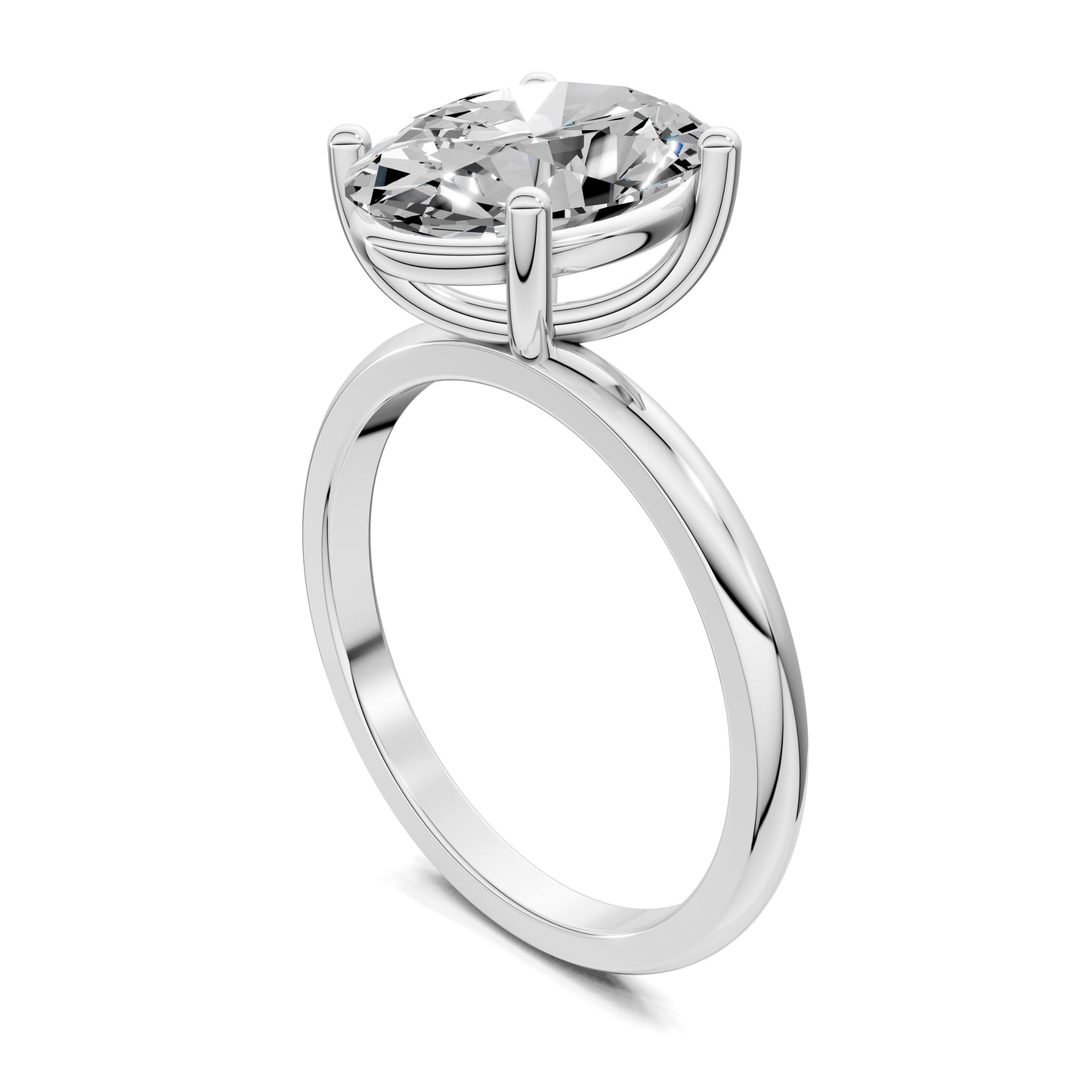 Nicole Classic Solitaire Engagement Ring – 2.5ct Oval Lab Grown Diamond