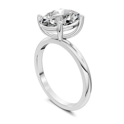 Nicole Classic Solitaire Engagement Ring – 2.5ct Oval Lab Grown Diamond
