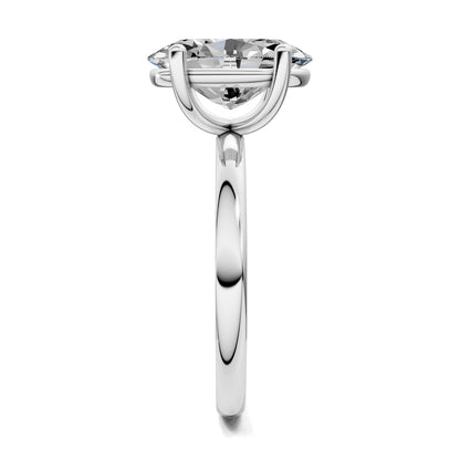 Nicole Classic Solitaire Engagement Ring – 2.5ct Oval Lab Grown Diamond