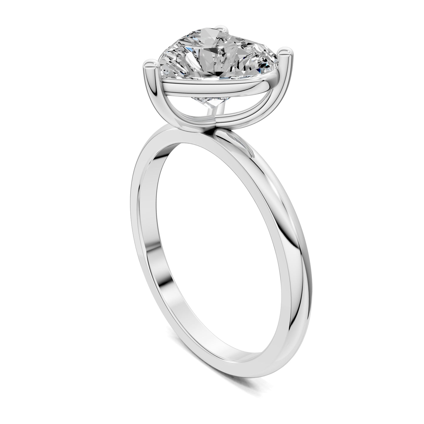 Nicole Classic Solitaire Engagement Ring – 2.5ct Heart Lab Grown Diamond