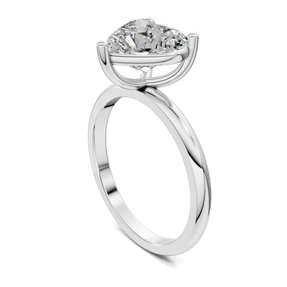 Nicole Classic Solitaire Engagement Ring – 2.5ct Heart Lab Grown Diamond