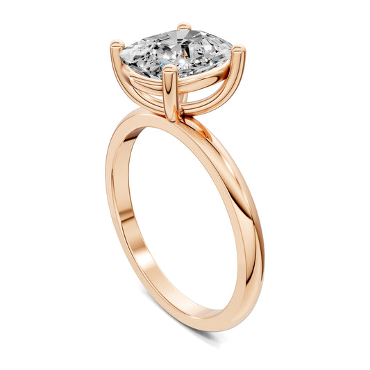 Nicole Classic Solitaire Engagement Ring – 2.5ct Cushion Lab Grown Diamond