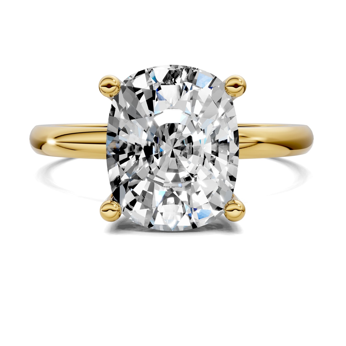 Nicole Classic Solitaire Engagement Ring – 2.5ct Cushion Lab Grown Diamond
