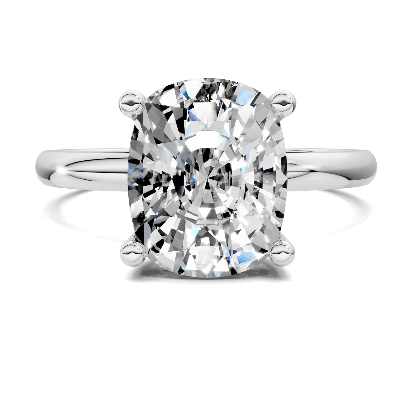 Nicole Classic Solitaire Engagement Ring – 2.5ct Cushion Lab Grown Diamond
