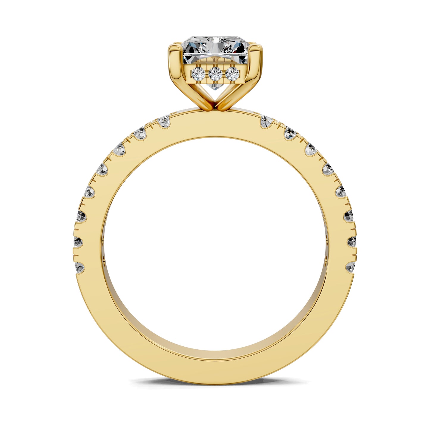 Alexandra Petite Pave and Hidden Halo Engagement Ring