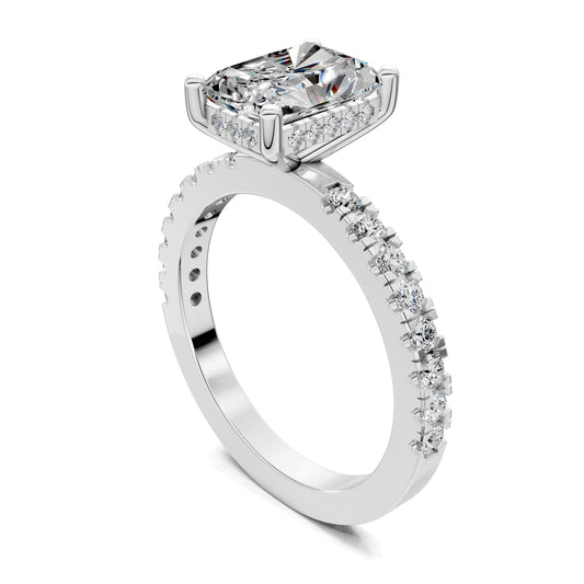 Alexandra Petite Pave and Hidden Halo Engagement Ring