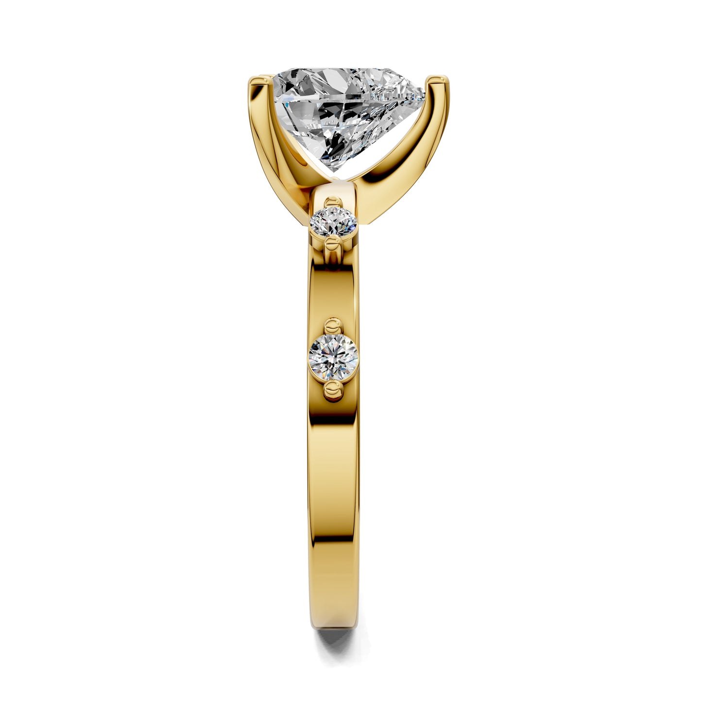 Elizabeth Round Accents Ring – 2ct Heart Lab Grown Diamond