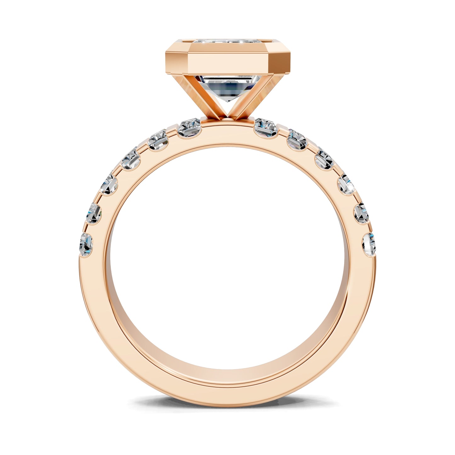 Andrea Bezel Radiant Engagement Ring - 2ct Emerald Lab Grown Diamond