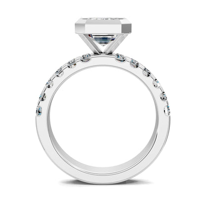 Andrea Bezel Radiant Engagement Ring - 2ct Emerald Lab Grown Diamond