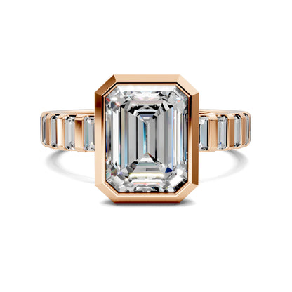Andrea Bezel Radiant Engagement Ring - 2ct Emerald Lab Grown Diamond