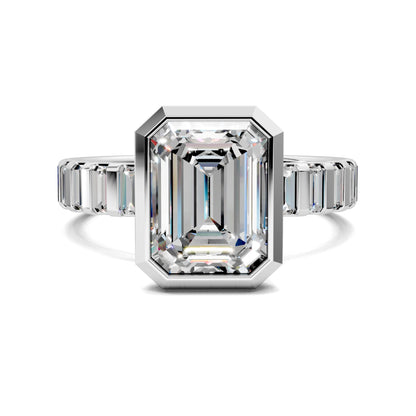 Andrea Bezel Radiant Engagement Ring - 2ct Emerald Lab Grown Diamond