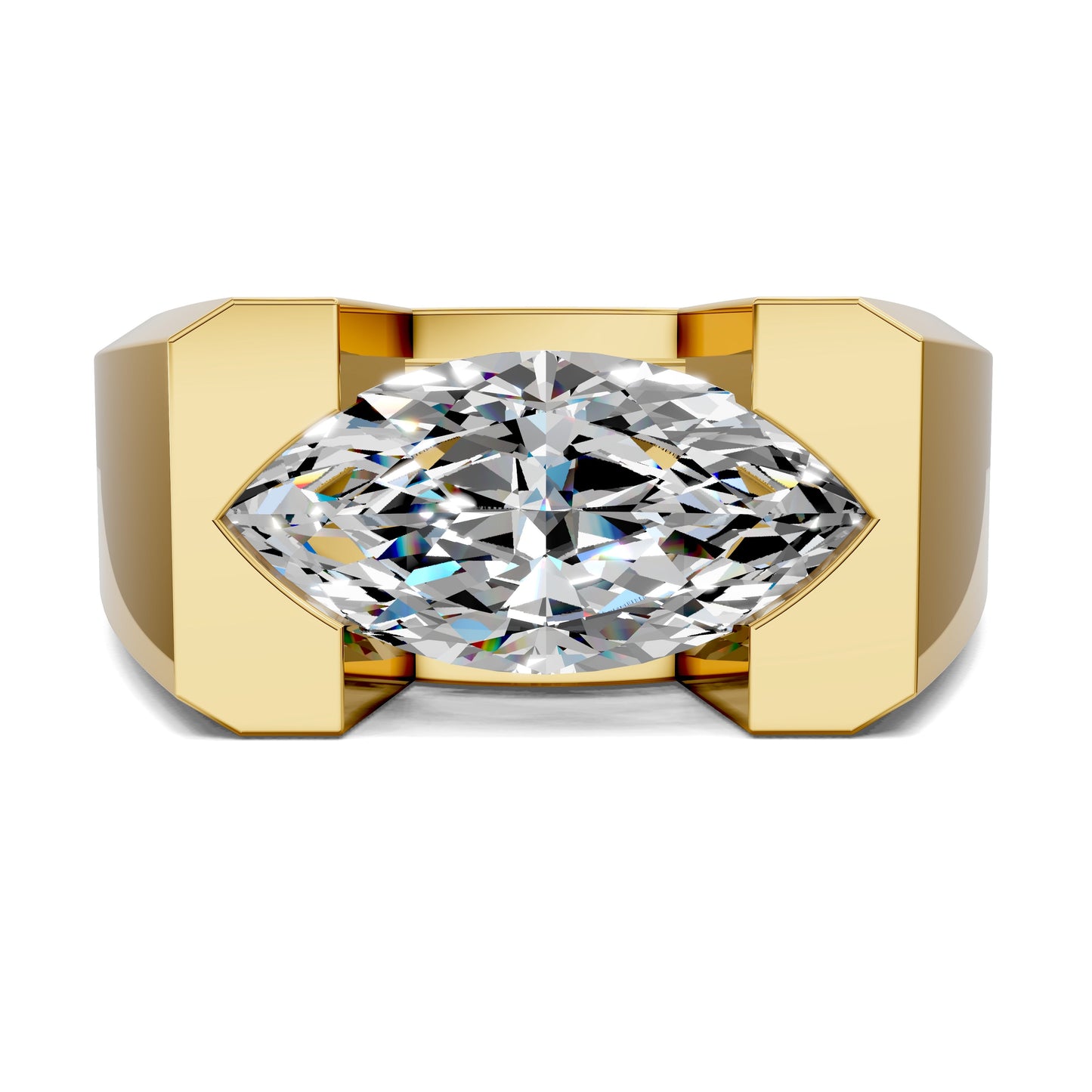 2 carat lab grown diamond engagement ring marquise cut in gold by Opes & Co