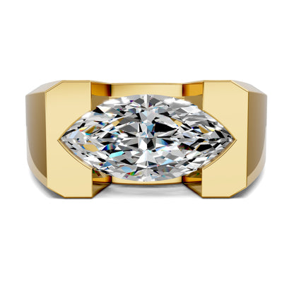 2 carat lab grown diamond engagement ring marquise cut in gold by Opes & Co