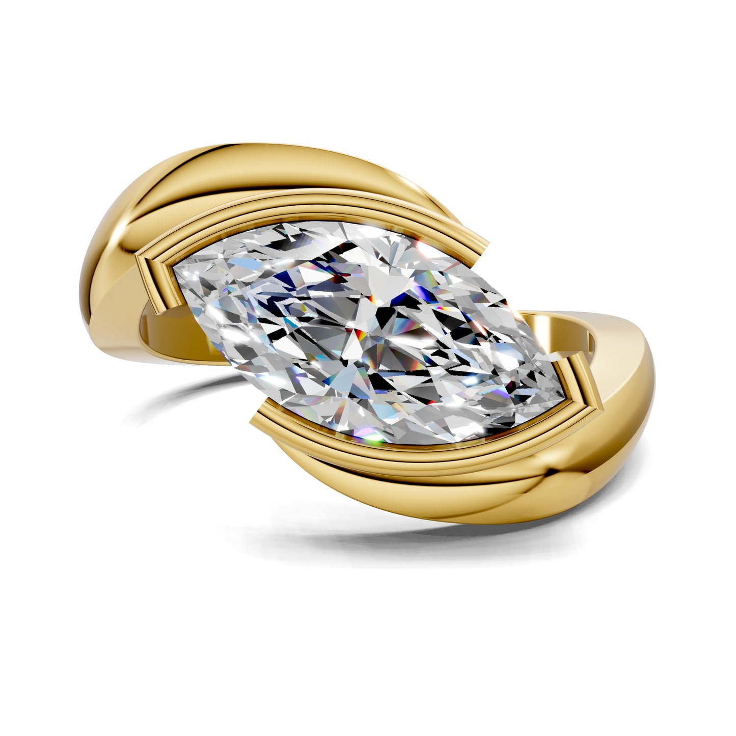 Brooke Bypass Ring – 2ct Marquise Lab Grown Diamond