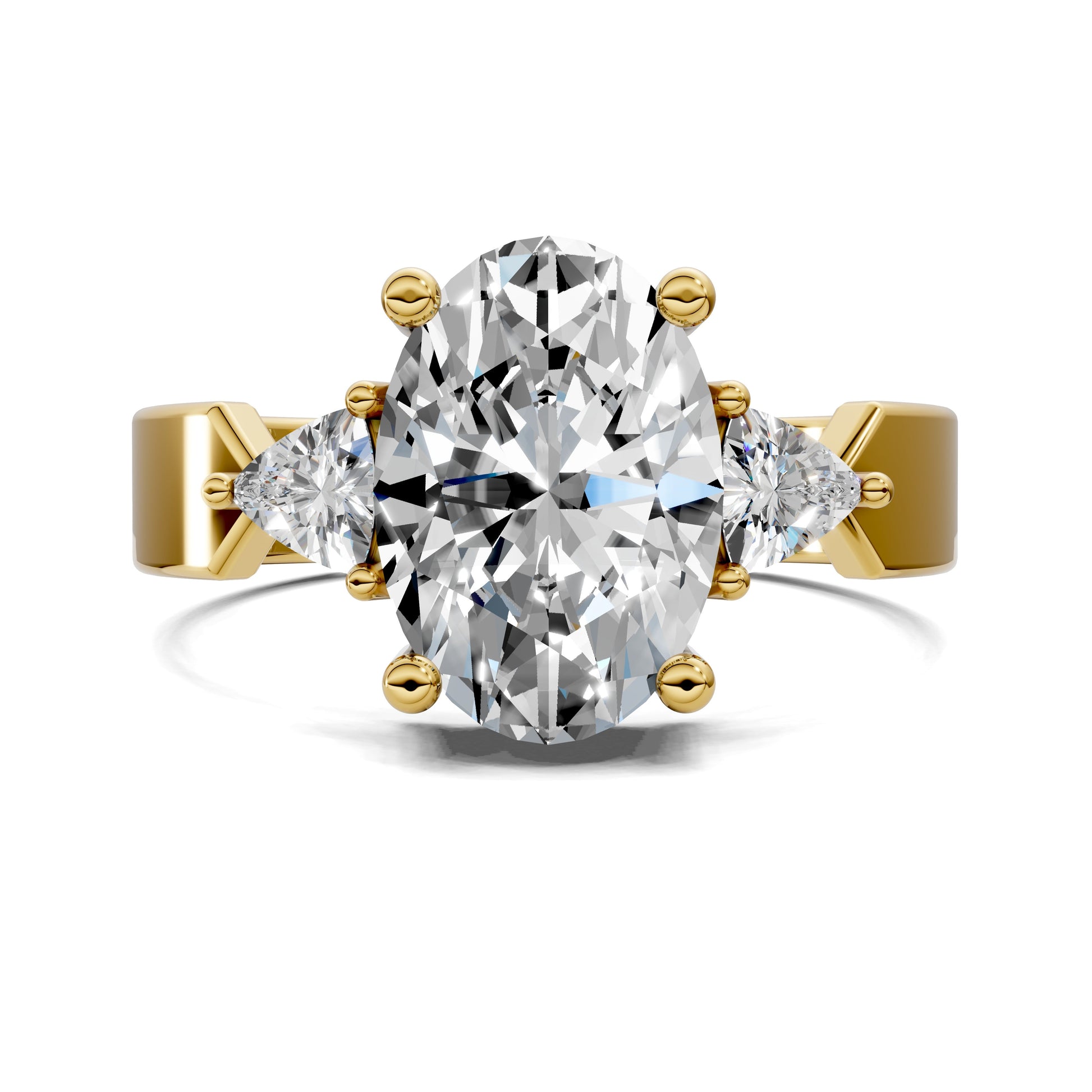 2 carat lab grown diamond engagement ring oval cut in gold by Opes & Co