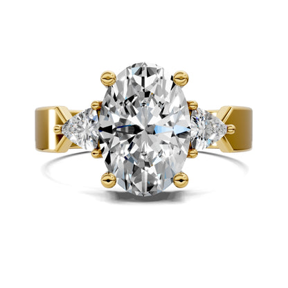 2 carat lab grown diamond engagement ring oval cut in gold by Opes & Co