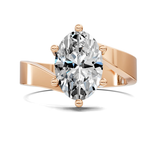 2 carat lab grown diamond engagement ring oval cut in gold by Opes & Co