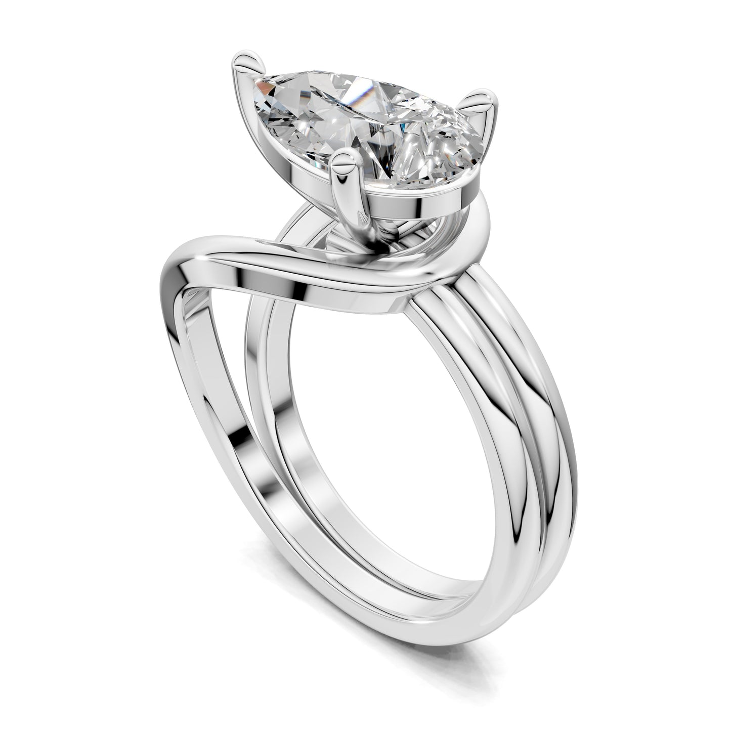 Chelsea Statement Engagement Ring – 2ct Pear Lab Grown Diamond