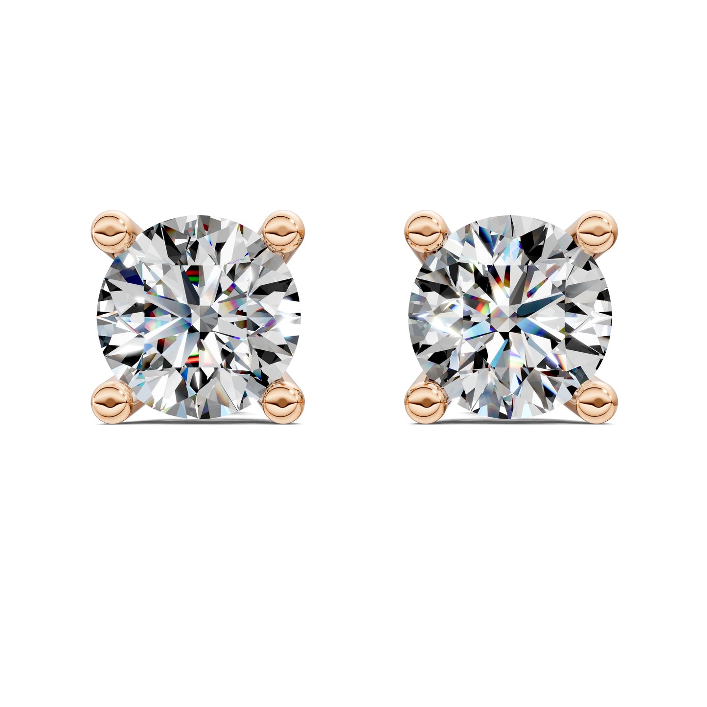 Round Cut Basket Studs 1.00CTW