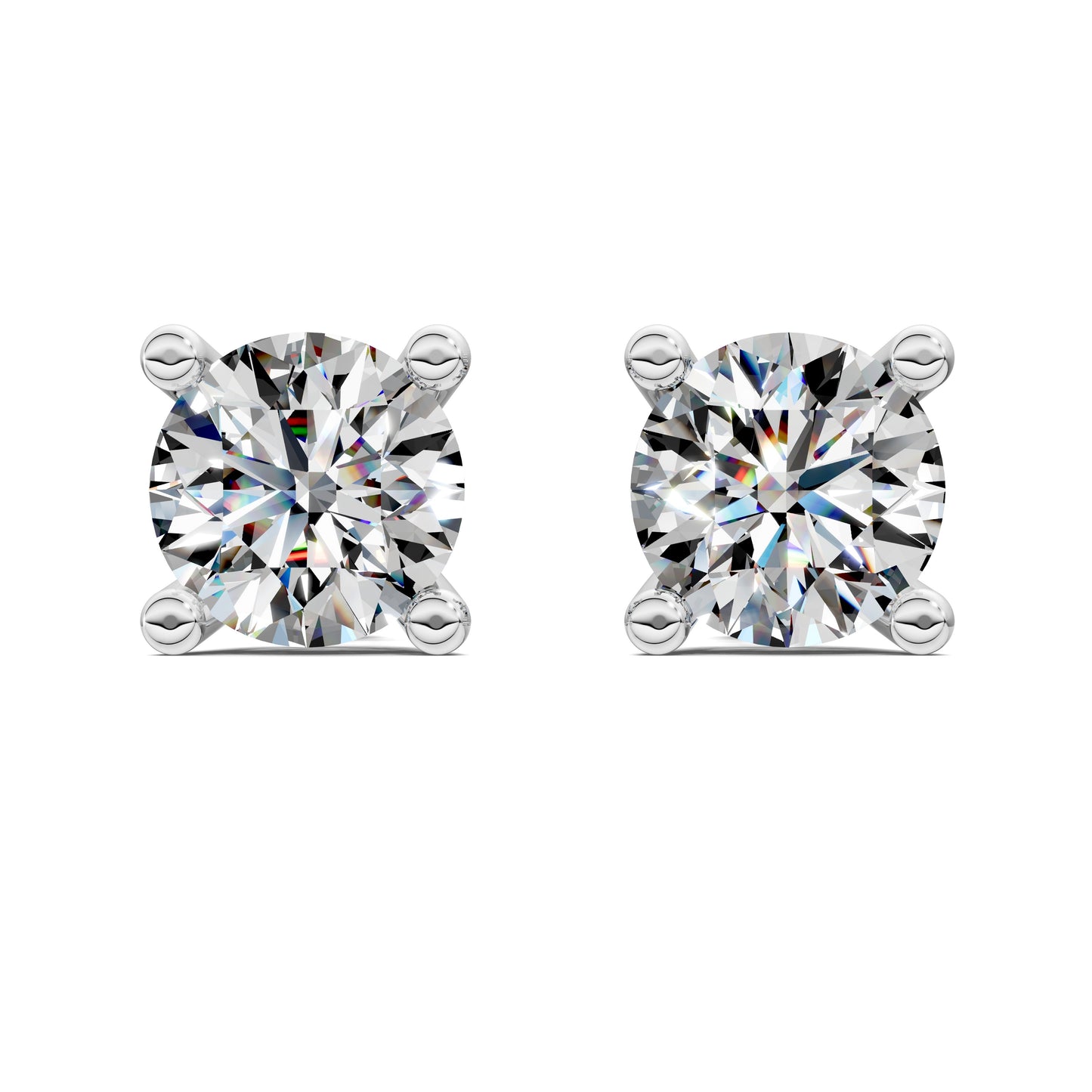 Round Cut Basket Studs 1.00CTW