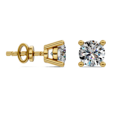 Round Cut Basket Studs 1.00CTW