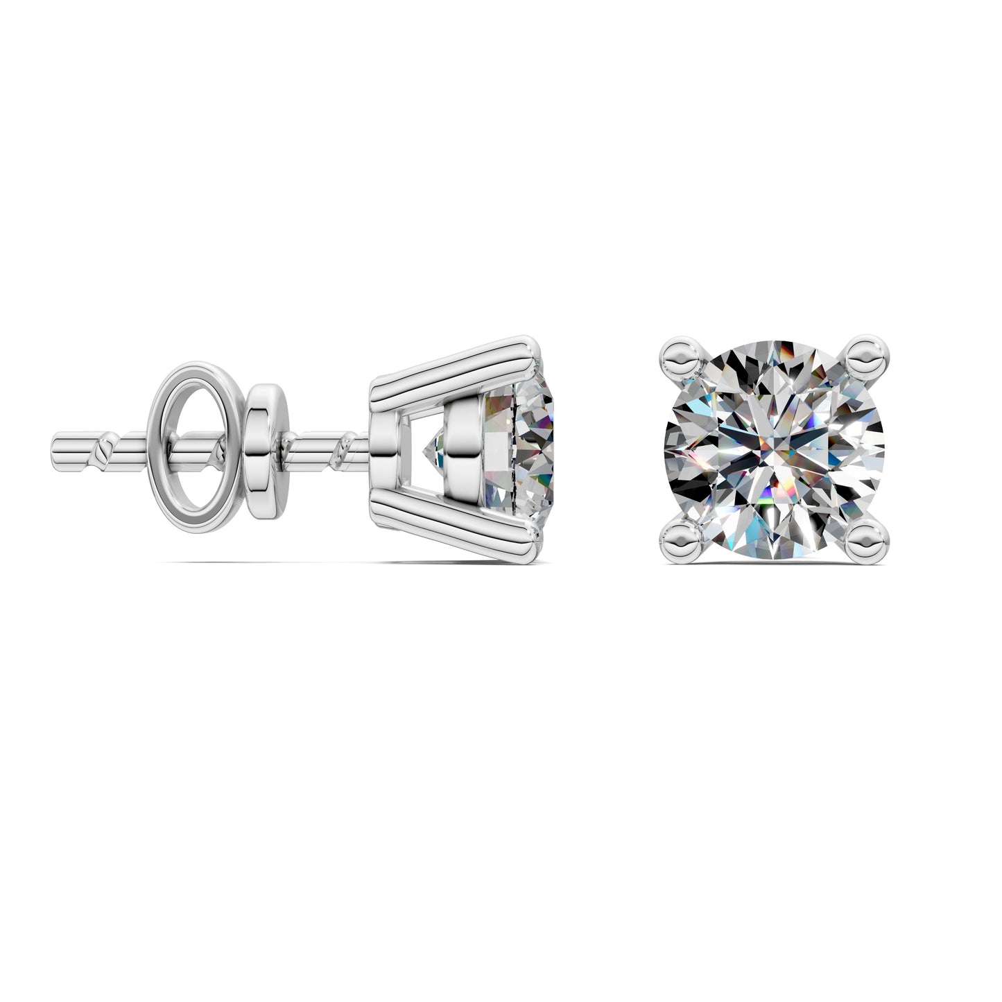 Round Cut Basket Studs 1.00CTW