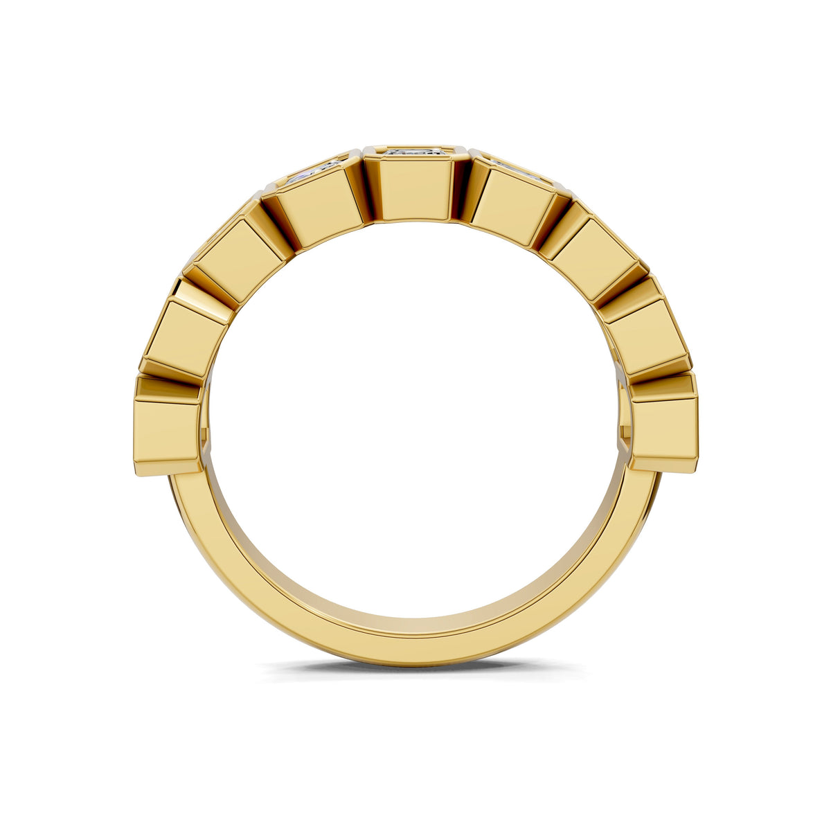 Kimberly  Bezel Emerald Cut  Band