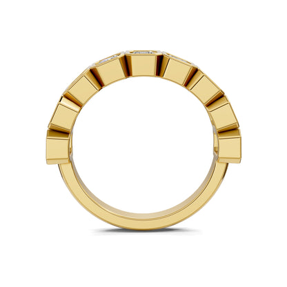 Kimberly  Bezel Emerald Cut  Band