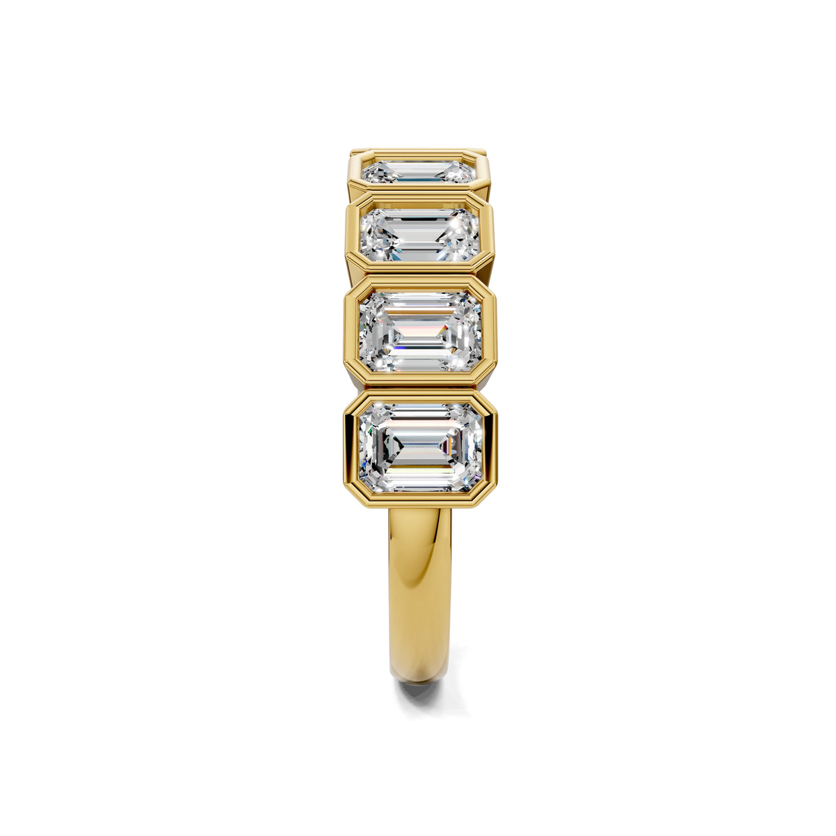 Kimberly  Bezel Emerald Cut  Band