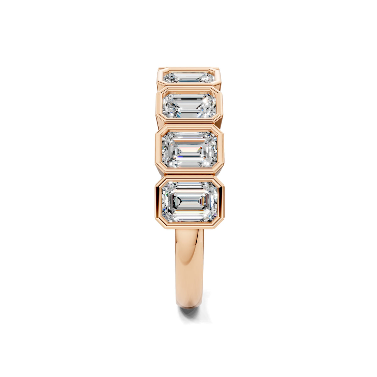 Kimberly  Bezel Emerald Cut  Band