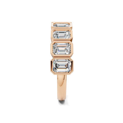 Kimberly  Bezel Emerald Cut  Band