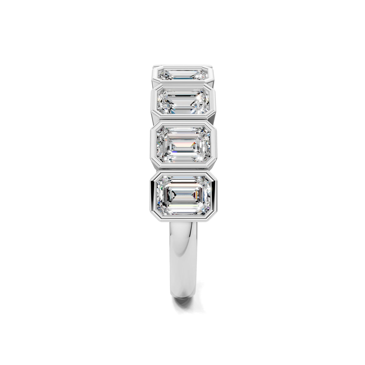 Kimberly  Bezel Emerald Cut  Band